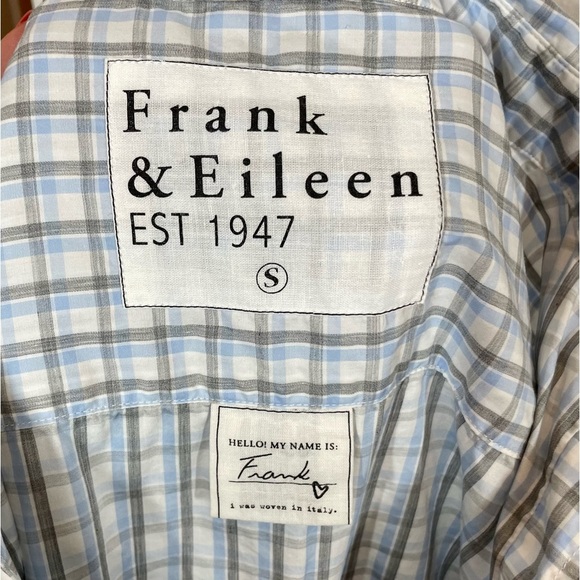 Frank & Eileen Frank Classic Button Up Shirt Tailored Fit Checkered Blue/Gray - Picture 6 of 9
